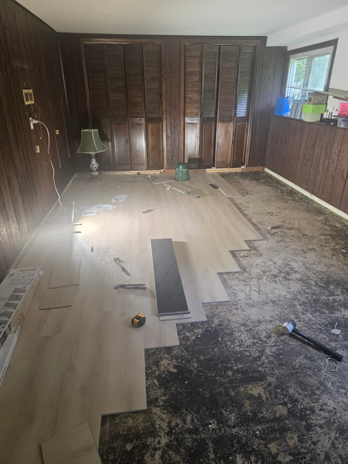 Before — Vinyl plank flooring installation