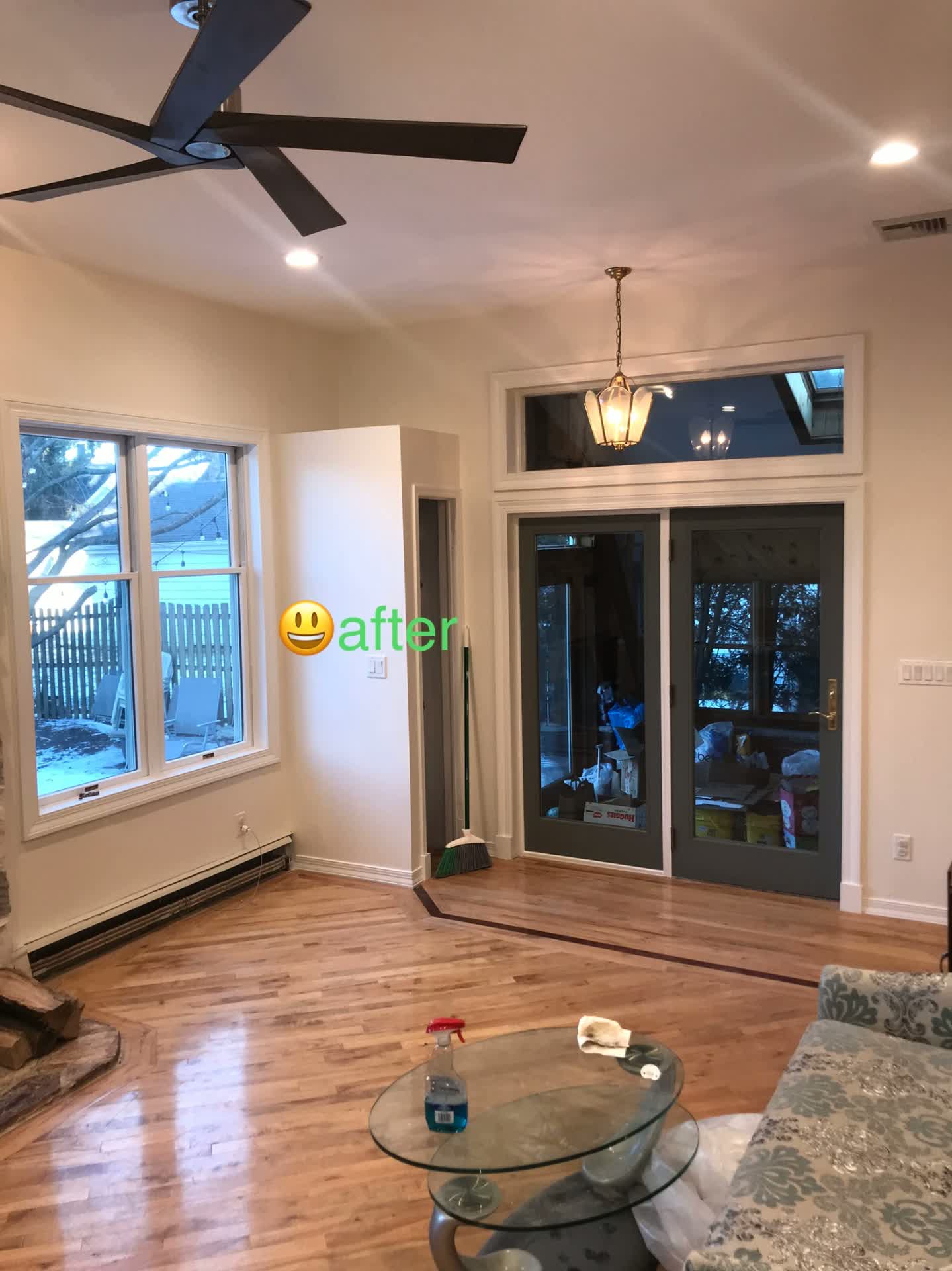 After — Sunroom walls, doors & trim