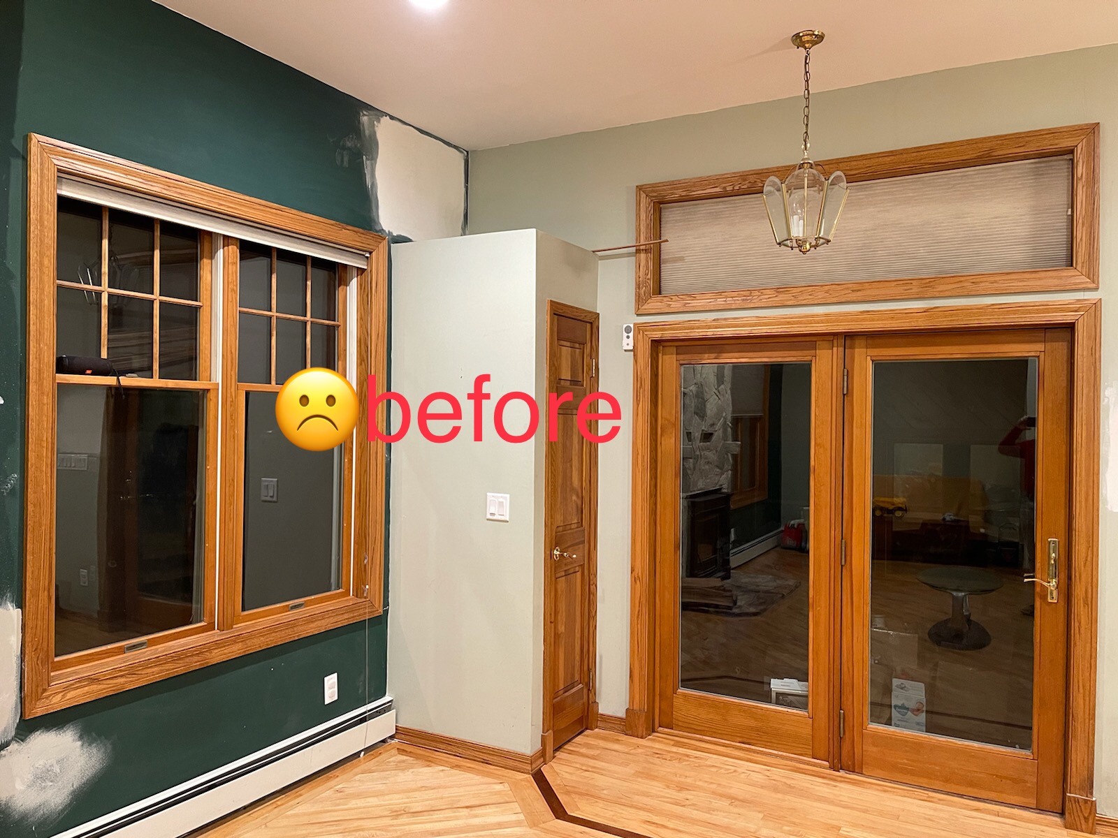 Before — Sunroom walls, doors & trim