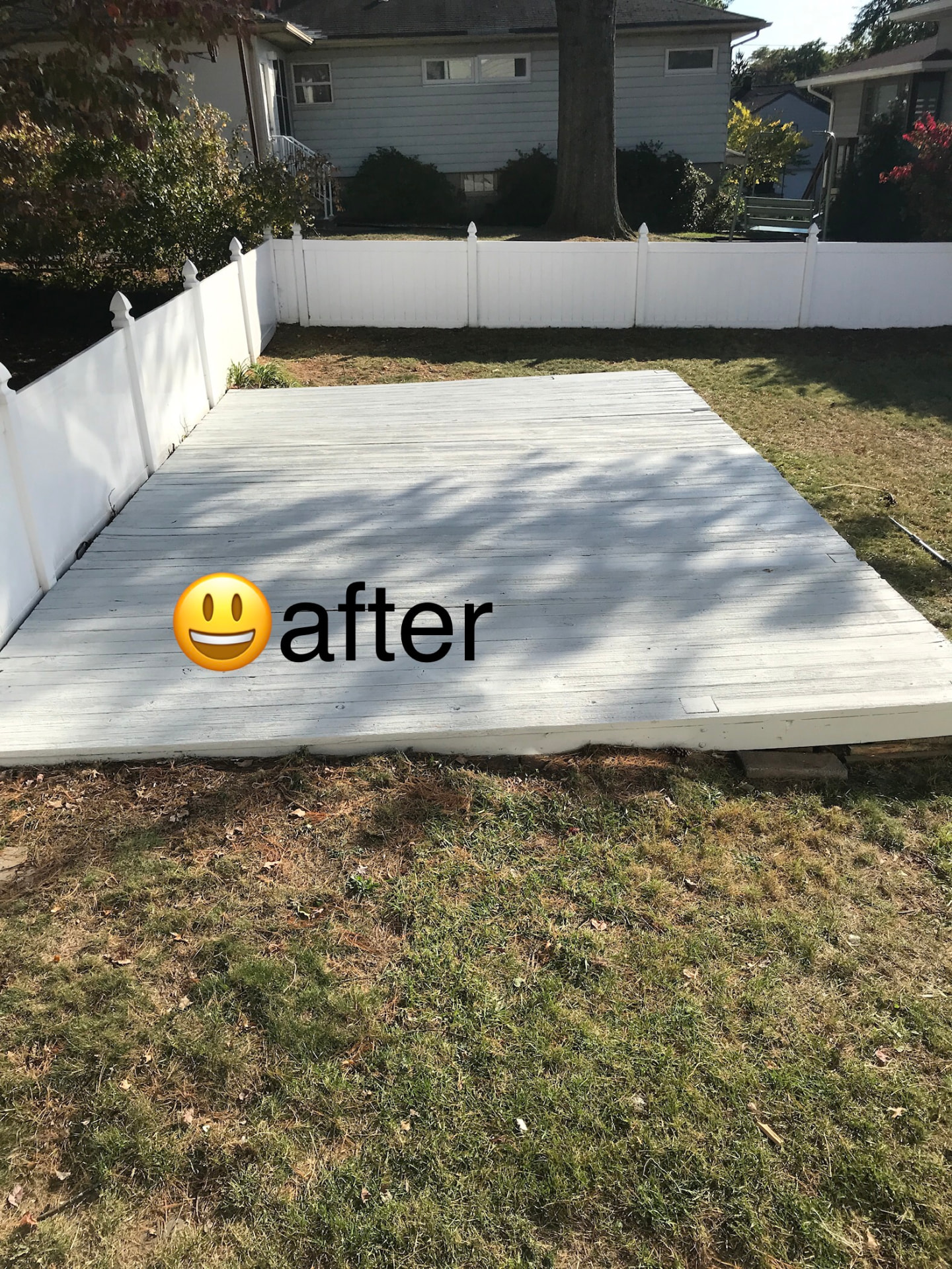 After — Weathered deck restoration
