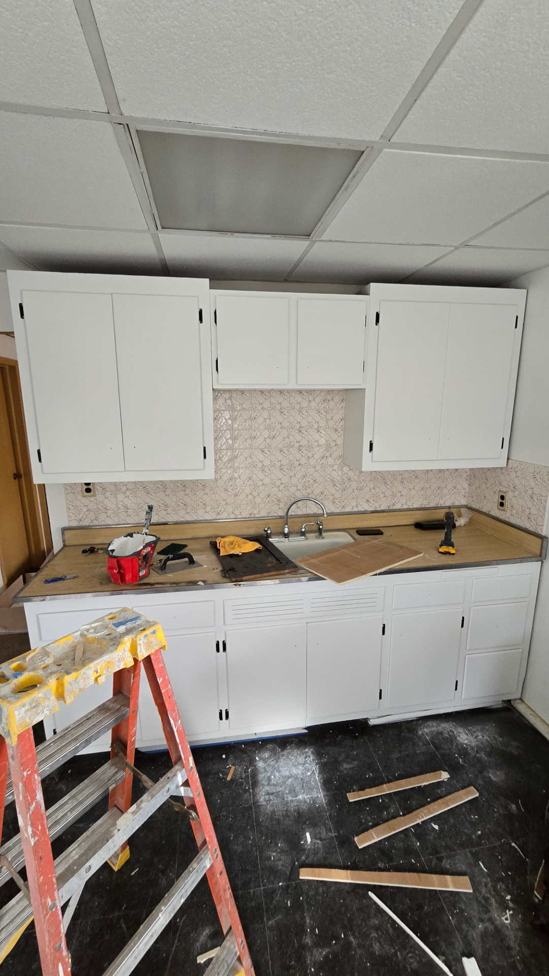 After — Vintage kitchen cabinet restoration