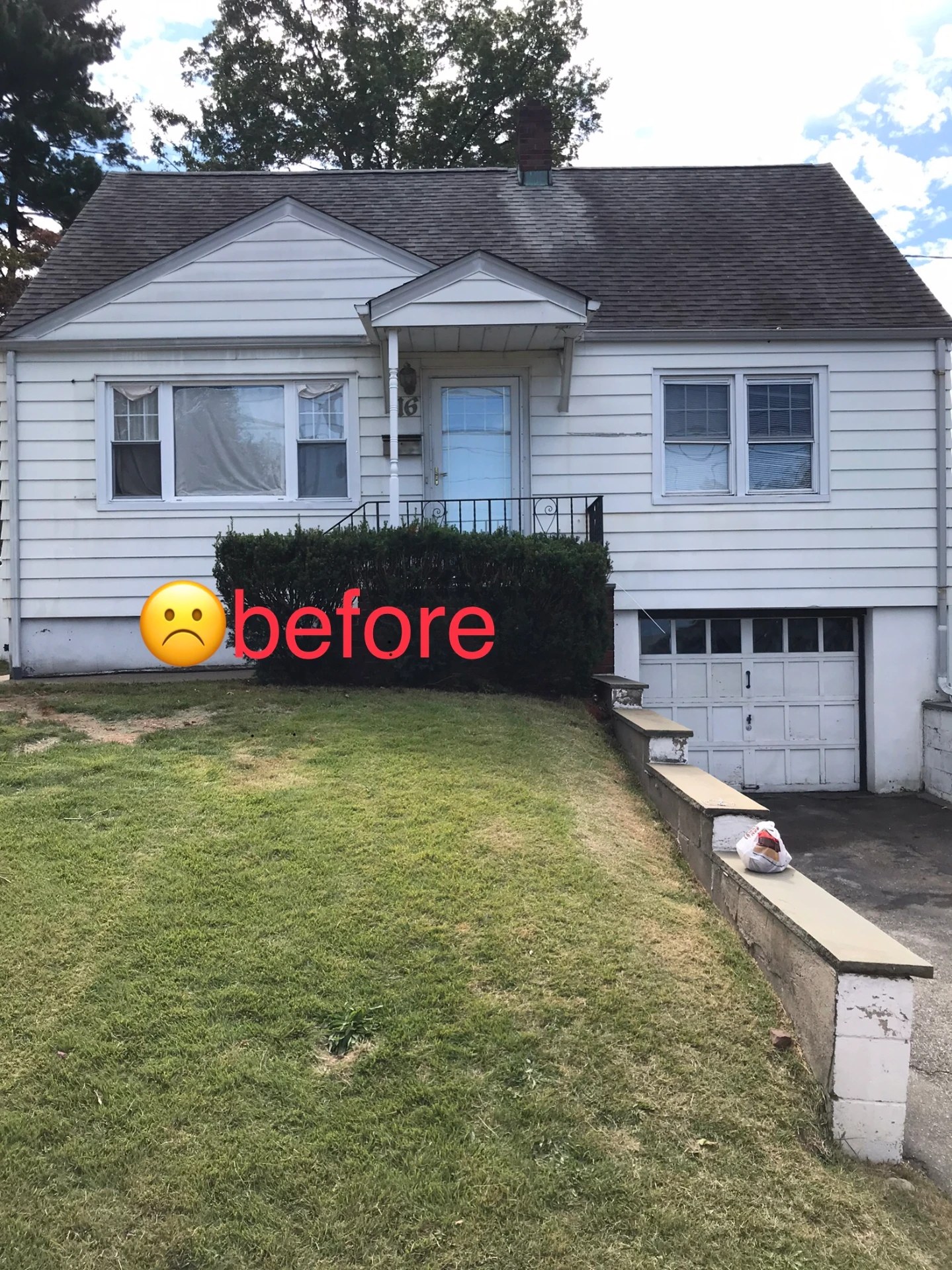 Before — Cape Cod siding & trim repaint