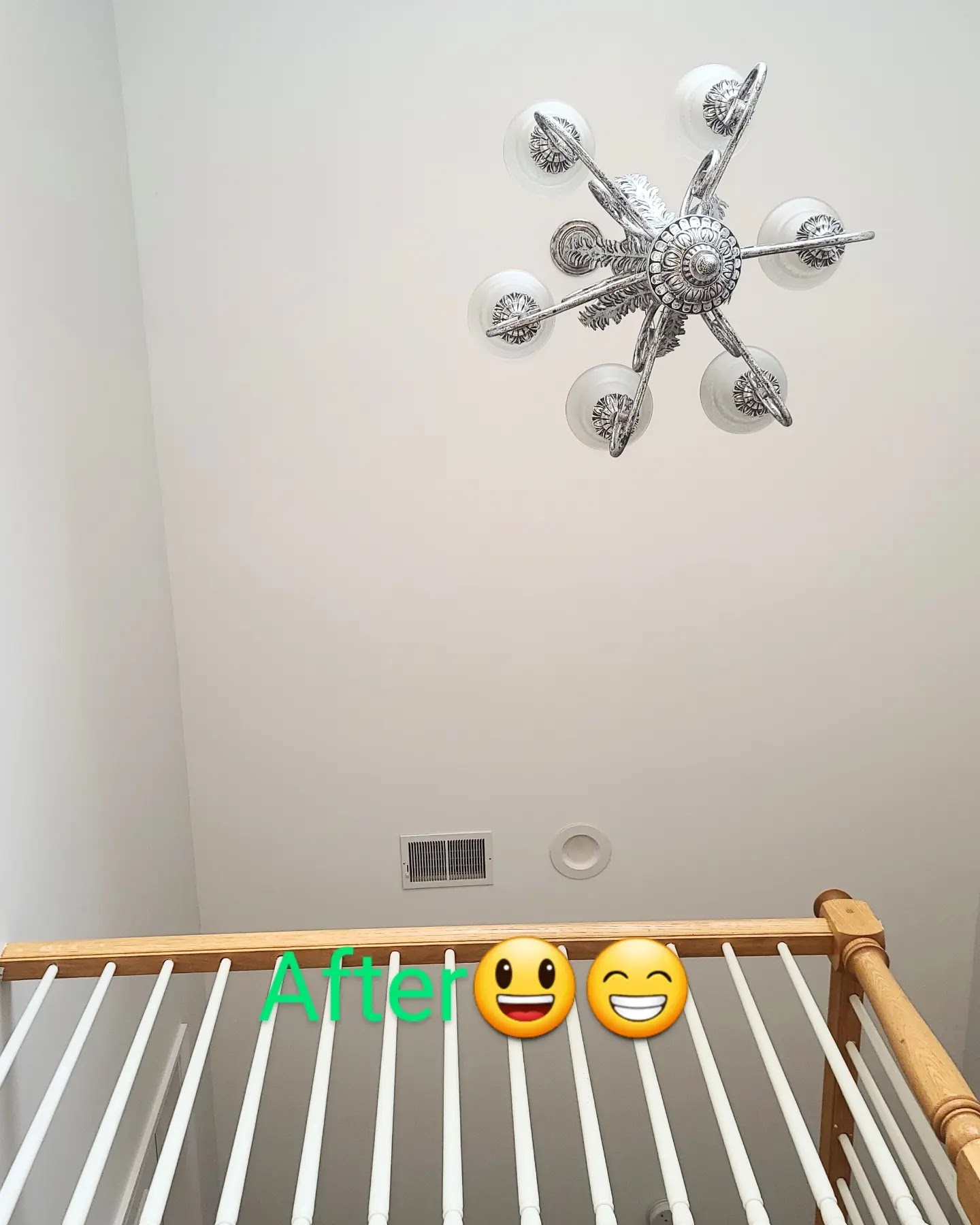 After — Stairwell & high walls