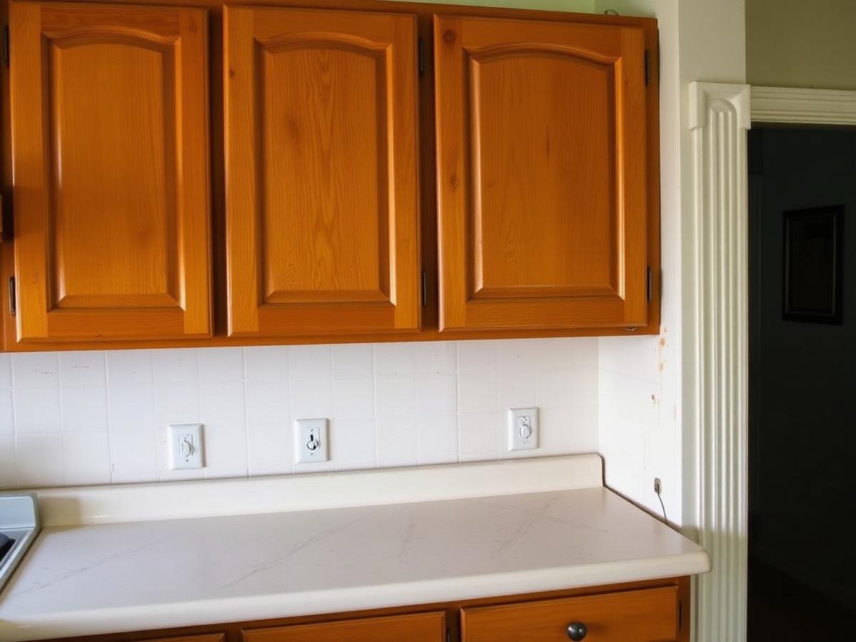 Before — Kitchen cabinet refinishing